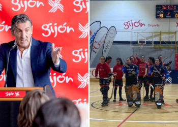 Pañeda presume de «compromiso sin parangón» con el Telecable Hockey: «Sustituimos la cubierta, que tenía goteras»