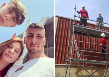 Diana Cabanillas, (quizá) la única mujer andamiera de Asturias: «Lo único que me daba miedo era no dar la talla»