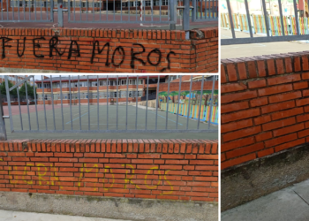 Pintadas racistas (ya borradas) en el exterior de un colegio indignan a Gijón