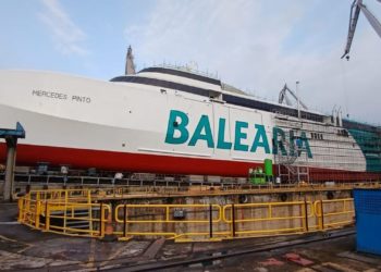 VÍDEO | Armon botará en septiembre el ‘Mercedes Pinto’, tercer ‘fast ferry’ para la flota de Baleària
