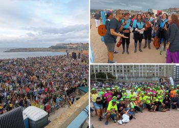 ¡Sí, batimos el récord de escanciado! 9.833 brazos tirando sidra… ¡A todo lo que daba!