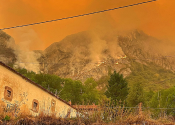 Quince son los incendios que arrasan Asturias en estos momentos