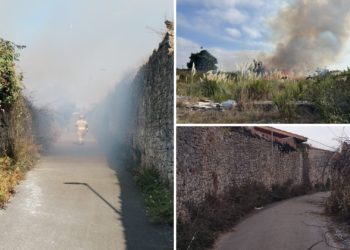 Un incendio en una parcela de Santa Bárbara reaviva la inquietud vecinal por la falta de desbroces: «Estaba cantado»