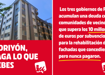 «Moriyón, paga lo que debes»:  IU reprocha ocho años de retrasos en el pago de rehabilitación de fachadas