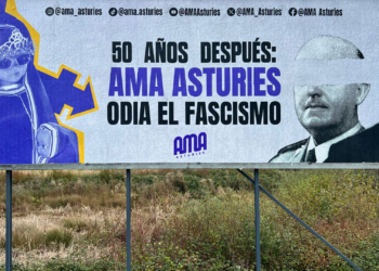 La ‘Santina Antifascista’ reaparece en Asturias señalando al fascismo «50 años después de Franco»