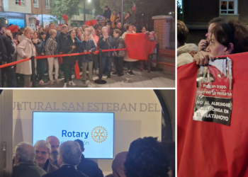 Pitada a la alcaldesa en plena inauguración: Cerca de 500 personas protestan por el traslado temporal del Albergue Covadonga