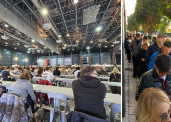 Nervios y colas hasta La Guía en la primera de las ocho oposiciones al SESPA en la Feria