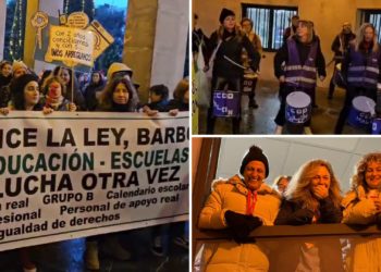Las educadoras se preparan para levantar su encierro en la Consejería tras la manifestación de esta tarde