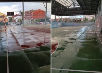 Suspendido otro partido en El Lauredal por la falta de agarre de la pista: «Entre la lluvia y la contaminación no es fácil mantener la vertical»
