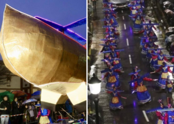 Ni la lluvia frena la ilusión del desfile del Antroxu de Gijón