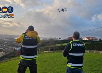 La Policía Nacional recurre a la supremacía aérea para tratar de frenar la escalada de robos en Somió