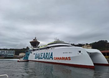 Así es el nuevo ferry que ya se prueba en Gijón antes de viajar a Canarias