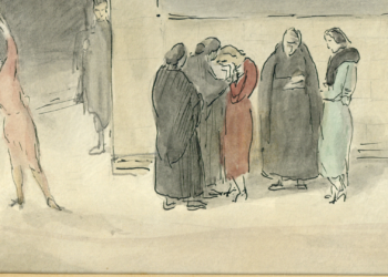 El Museo Nicanor Piñole adquiere un dibujo del artista sobre la represión de 1934