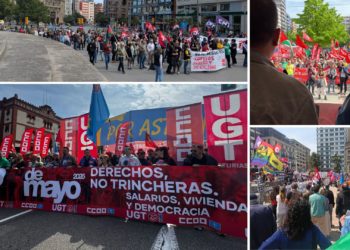 Vivienda, salarios y siniestralidad laboral, los grandes protagonistas del regreso del Primero de Mayo a Gijón