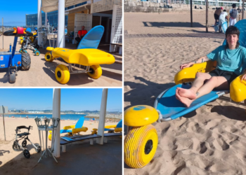 Playa Accesible: once años acercando el mar gijonés a personas con movilidad reducida