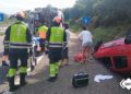 Un coche vuelca en la AS-II a su paso por Llanera