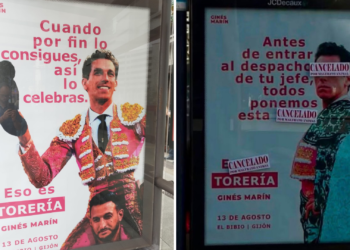 CSI EMTUSA y Asturies Antitaurina piden la retirada de publicidad de promoción de los toros de las marquesinas