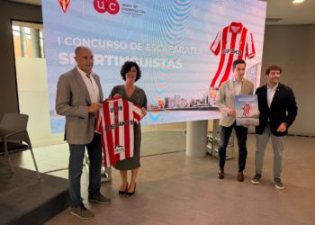 Una ‘marea rojiblanca’ llegará a los escaparates del comercio de Gijón