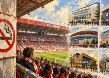 El Molinón se suma al Tartiere, Bernabéu y Camp Nou: así funciona la prohibición de fumar en los grandes estadios