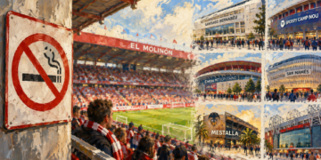 El Molinón se suma al Tartiere, Bernabéu y Camp Nou: así funciona la prohibición de fumar en los grandes estadios