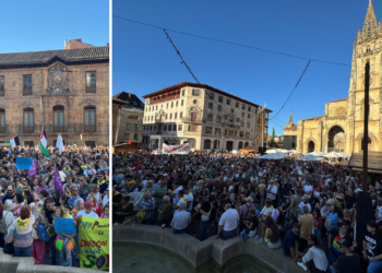 Una multitud arropa a Rosón y Fernández en Oviedo: «Una patada en la cabeza pudo costarnos la vida»