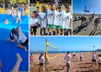 Siete clubes, cientos de niños y una playa: así fue la jornada que unió a toda la zona Oeste de Gijón