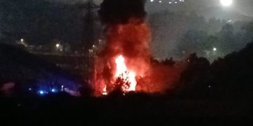 Nuevo incidente en Arcelor: un incendio nocturno obliga a intervenir en el túnel de Aboño a Veriña