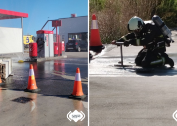 Una fuga de gas en una gasolinera de Siero obliga a intervenir a Bomberos