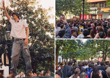 ‘El Rubius’ desata el furor en Gijón: «Yo iba a comprar hilo… Y aquí me he quedado, a ver sus zapatillas»