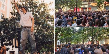 ‘El Rubius’ desata el furor en Gijón: «Yo iba a comprar hilo… Y aquí me he quedado, a ver sus zapatillas»