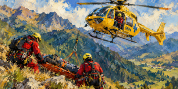 Un cazador herido moviliza un espectacular operativo de rescate en Somiedo